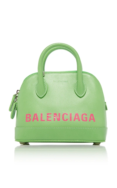 Shop Balenciaga Ville Xxs Textured-leather Bag In Green