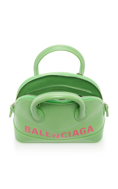 Shop Balenciaga Ville Xxs Textured-leather Bag In Green