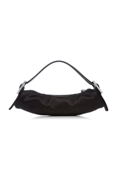 Shop By Far Kubi Silk Satin Handle Bag In Black