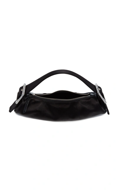 Shop By Far Kubi Silk Satin Handle Bag In Black