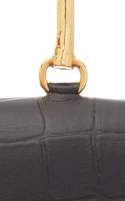 Shop Marargent Claude Croc-effect Leather Top Handle Bag In Black