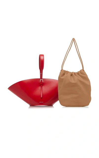 Shop Jil Sander Sombrero Small Leather Top-handle Bag In Red