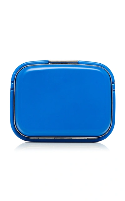 Shop Balenciaga Lunch Box Mini Leather Case Bag In Blue