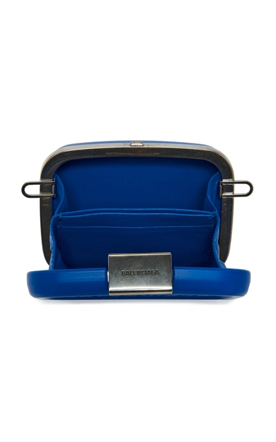 Shop Balenciaga Lunch Box Mini Leather Case Bag In Blue