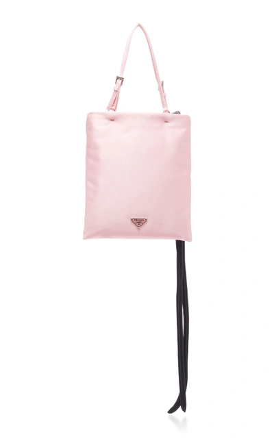 Shop Prada Flower Embellished Raso Mini Top Handle Bag In Pink