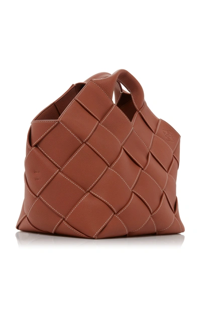 Shop Loewe Woven Basket Bag In Brown