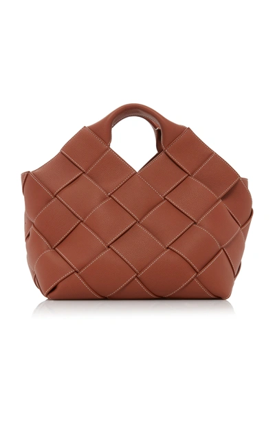 Shop Loewe Woven Basket Bag In Brown