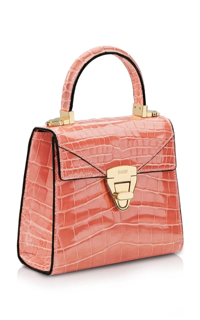 Shop Stalvey Mini Trapezoid Alligator Purse In Pink