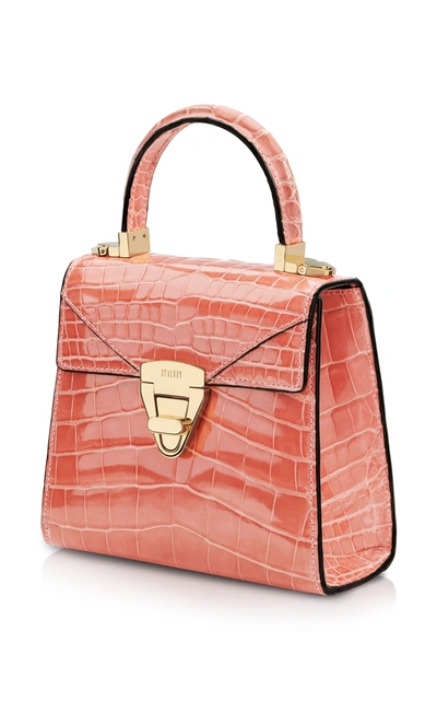 Shop Stalvey Mini Trapezoid Alligator Purse In Pink