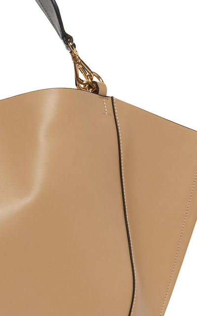 Shop Wandler Mia Two-tone Leather Tote In Neutral