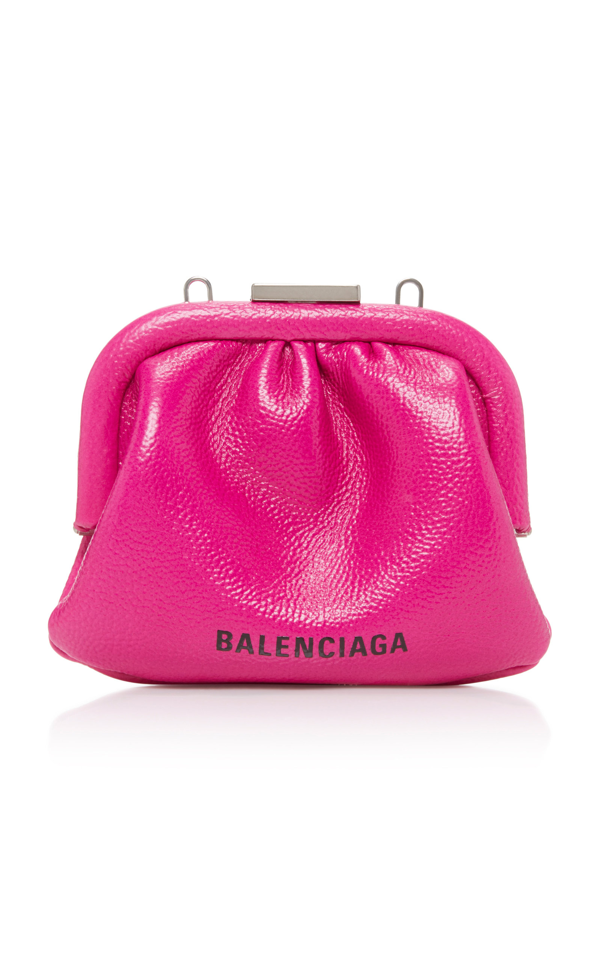 Balenciaga Cloud Croco Effect Coin Purse With Chain In Pink | ModeSens