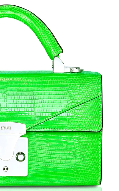 Shop Stalvey Neon Mini Lizard Top Handle 2.0 Bag In Green