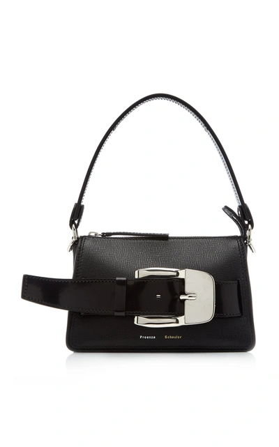 Shop Proenza Schouler Small Buckle Zip Leather Bag In Black