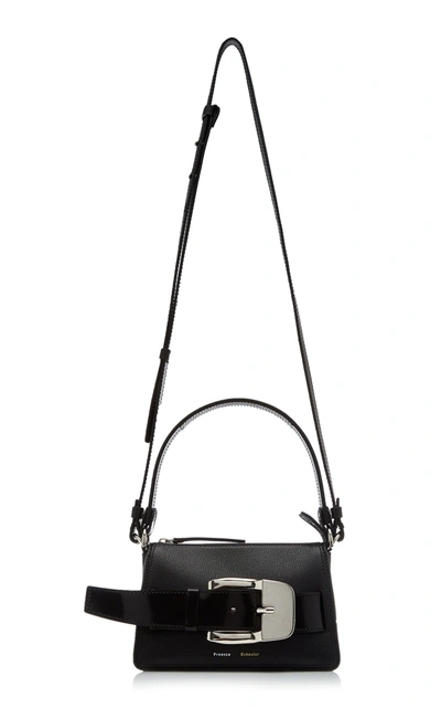 Shop Proenza Schouler Small Buckle Zip Leather Bag In Black