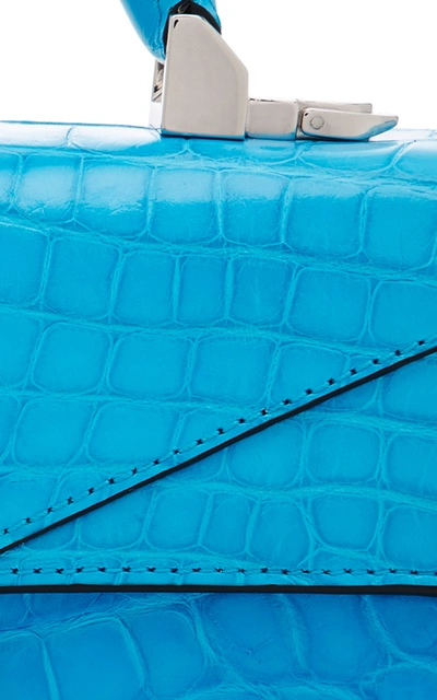 Shop Stalvey M'o Exclusive Mini Alligator Top Handle 2.0 In Blue