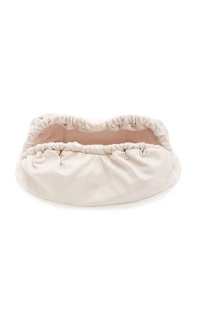 Shop Mansur Gavriel Cloud Leather Clutch In Ivory