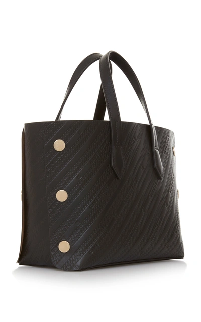 Shop Givenchy Bond Mini Logo-embossed Leather Shopper Tote In Black