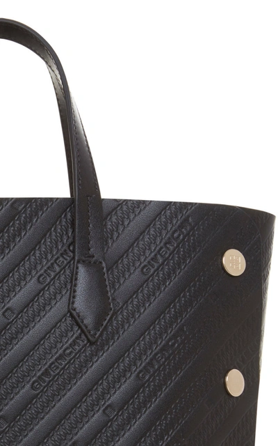 Shop Givenchy Bond Mini Logo-embossed Leather Shopper Tote In Black