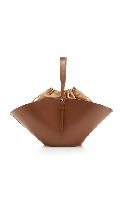 Shop Jil Sander Sombrero Small Leather Top-handle Bag In Brown