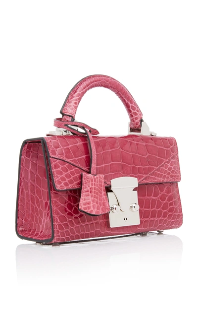 Shop Stalvey Top Handle 2.0 Alligator Shoulder Bag In Pink