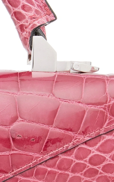Shop Stalvey Top Handle 2.0 Alligator Shoulder Bag In Pink