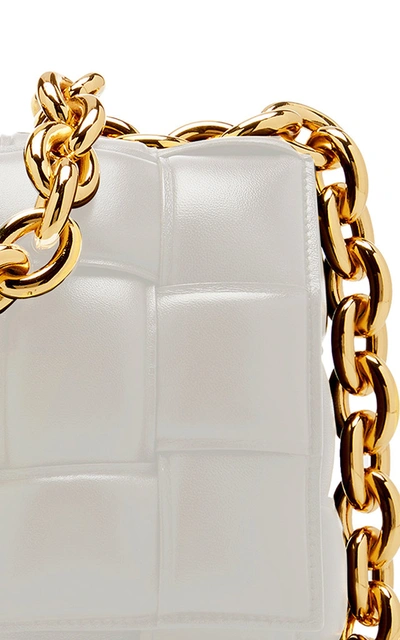 Shop Bottega Veneta The Chain Padded Cassette Leather Bag In White