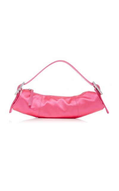 Shop By Far Kubi Silk Satin Handle Bag In Pink