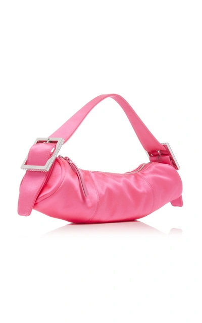 Shop By Far Kubi Silk Satin Handle Bag In Pink