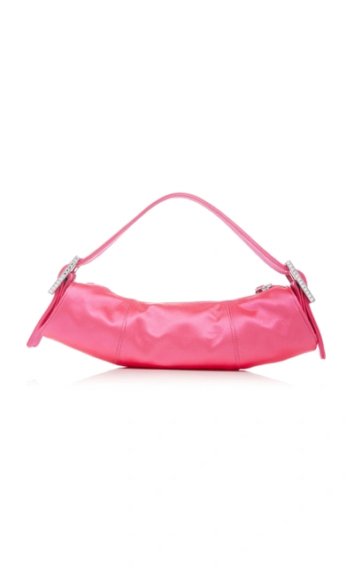 Shop By Far Kubi Silk Satin Handle Bag In Pink