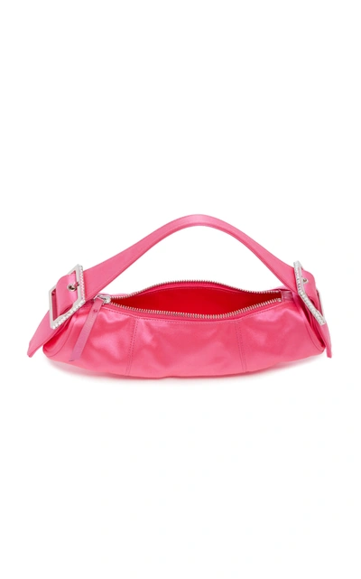 Shop By Far Kubi Silk Satin Handle Bag In Pink