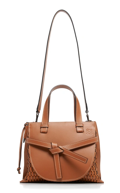 Shop Loewe Small Gate Top Handle Bag In Brown