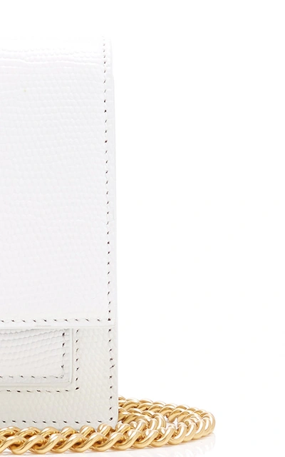 Shop Balenciaga Sharp Lizard-effect Clutch In White