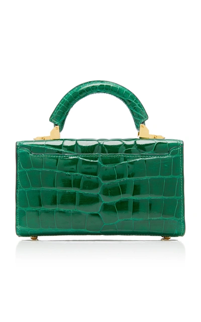 Shop Stalvey Mini Fold-over Alligator Bag In Green