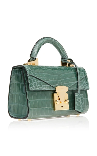 Shop Stalvey Top Handle 2.0 Alligator Shoulder Bag In Green