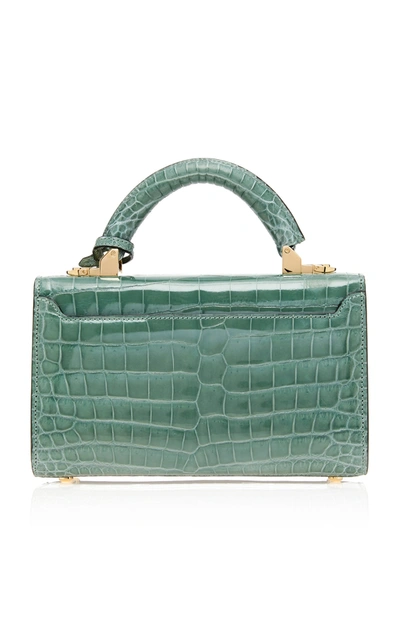 Shop Stalvey Top Handle 2.0 Alligator Shoulder Bag In Green