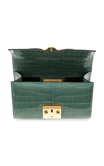 Shop Stalvey Top Handle 2.0 Alligator Shoulder Bag In Green