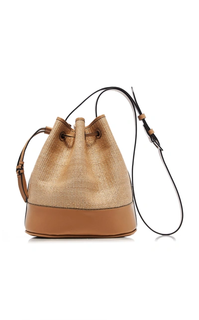 Shop Hunting Season Large Two-tone Leather Drawstring Shoulder Bag In Neutral