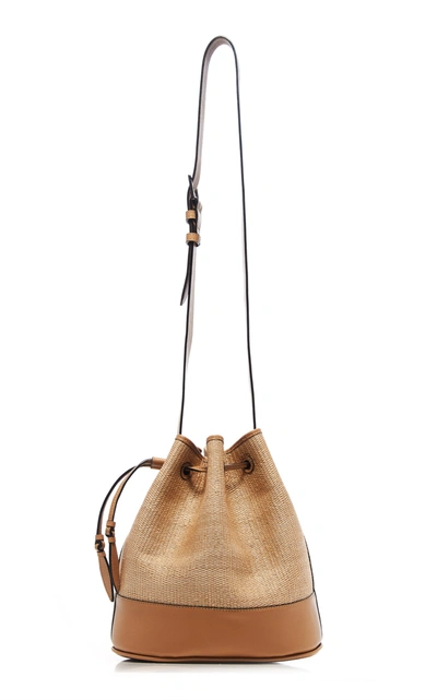 Shop Hunting Season Large Two-tone Leather Drawstring Shoulder Bag In Neutral