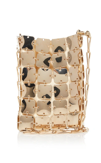 Shop Paco Rabanne Square Mini 1969 Iconic Brass Bag In Gold