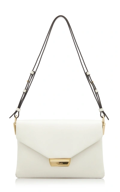 Shop Prada Leather Shoulder Bag In White