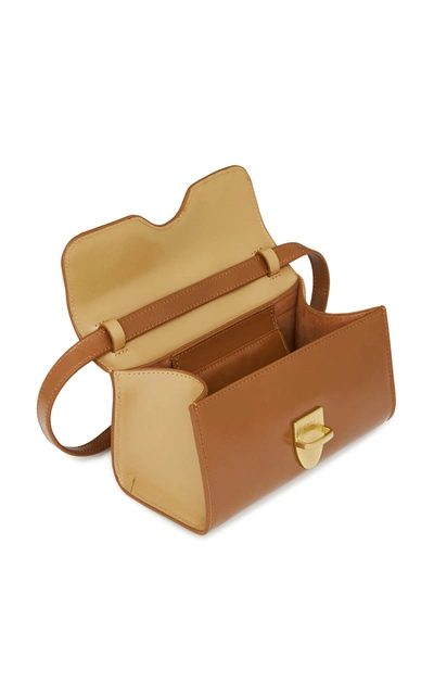 Shop Rylan Mini Satchel Two-tone Leather Top Handle Bag In Brown