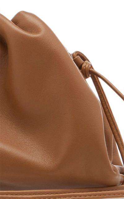 Shop Bottega Veneta The Mini Pouch Leather Clutch In Brown