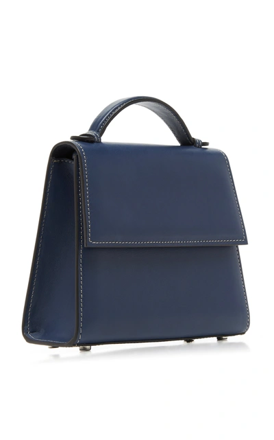 Shop Hunting Season Small Leather Top Handle Bag In Navy