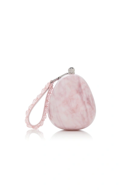 Shop Simone Rocha Mini Perspex Marbled Acrylic Egg Evening Bag In Pink