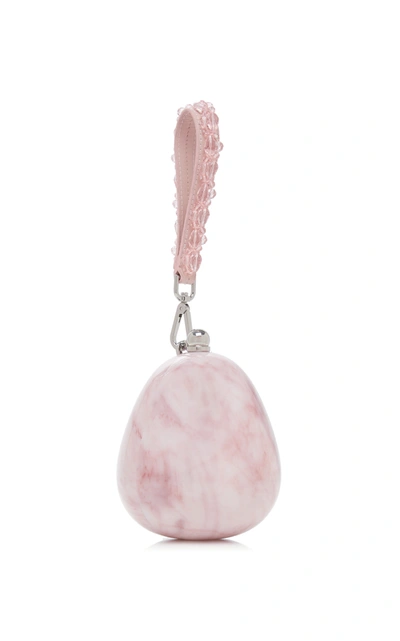 Shop Simone Rocha Mini Perspex Marbled Acrylic Egg Evening Bag In Pink