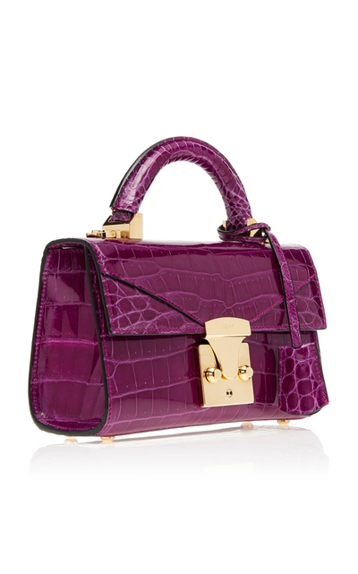 Shop Stalvey Exclusive Top Handle 2.0 Alligator Shoulder Bag In Purple