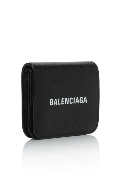 Shop Balenciaga Printed Textured-leather Wallet In Black