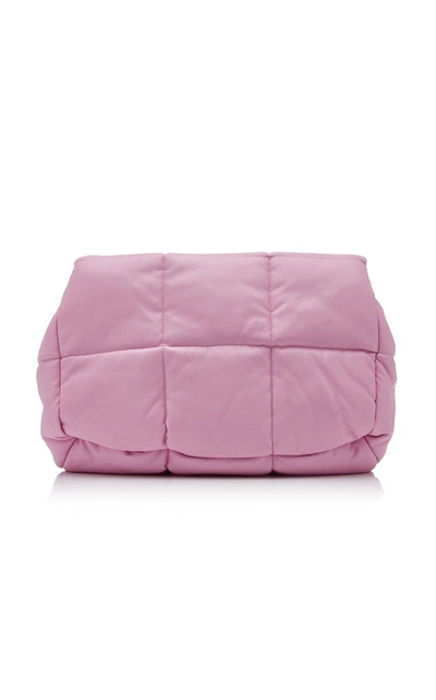 Shop Stand Studio Wanda Oversized Padded Faux Leather Clutch In Pink