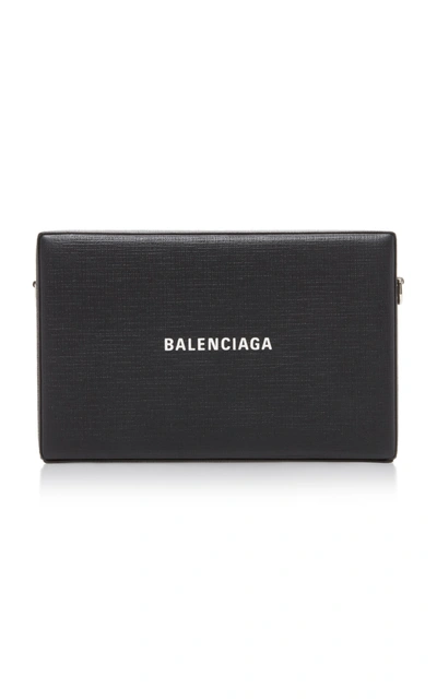 Shop Balenciaga Shopping Leather Clutch In Black