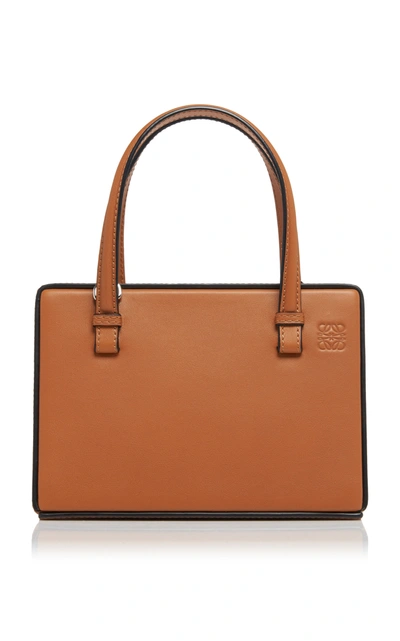 Shop Loewe Small Postal Leather Top Handle Bag In Brown
